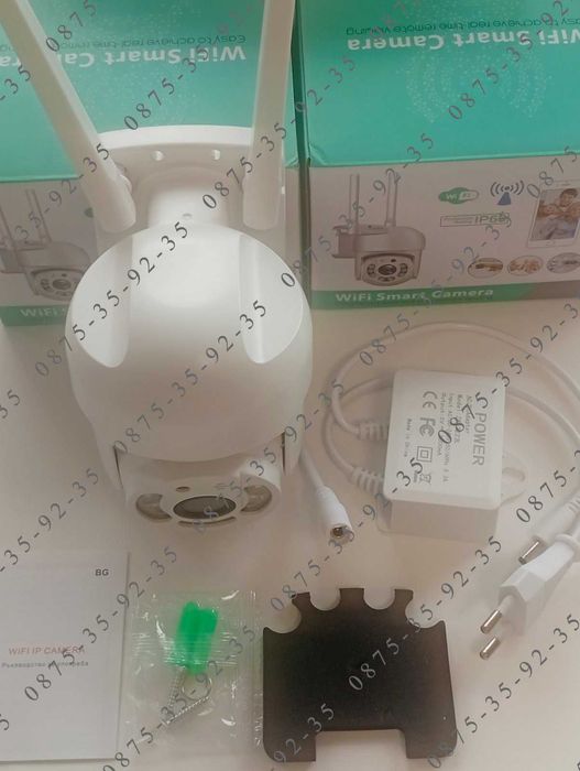 8MPx Wi-Fi CAMERA. ICSEE приложение. 8 MegaPixel FULL HD Куполна WiFi камера. Включен  захранващ Адаптер. Външна водоустойчива въртяща се PTZ 8 MP.