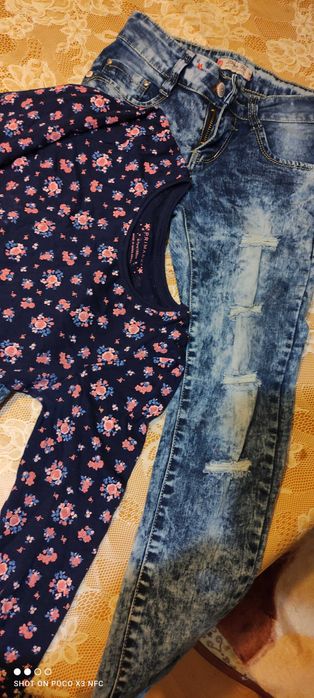 Сет от блузка и дънки за момиченце