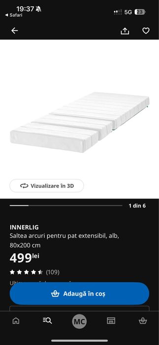 Patut Ikea cu saltea evolutiva NOUA