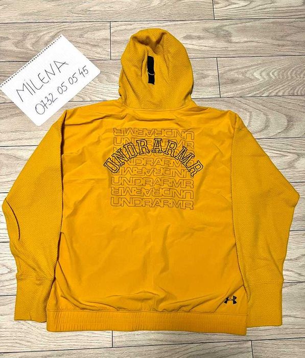 Hanorac galben/mustariu Under Armour, model pe spate, marimea XXL