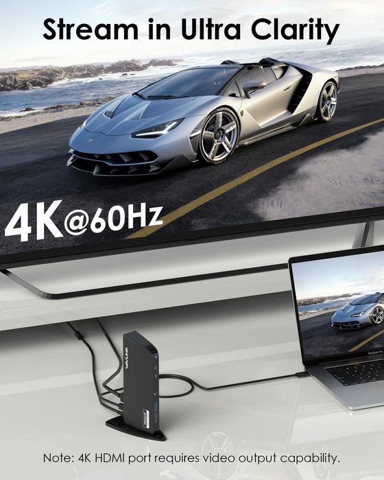 Докинг станция WAVLINK DisplayLink 13-в-1 USB-C, 4K HDMI, 2K HDMI, DVI