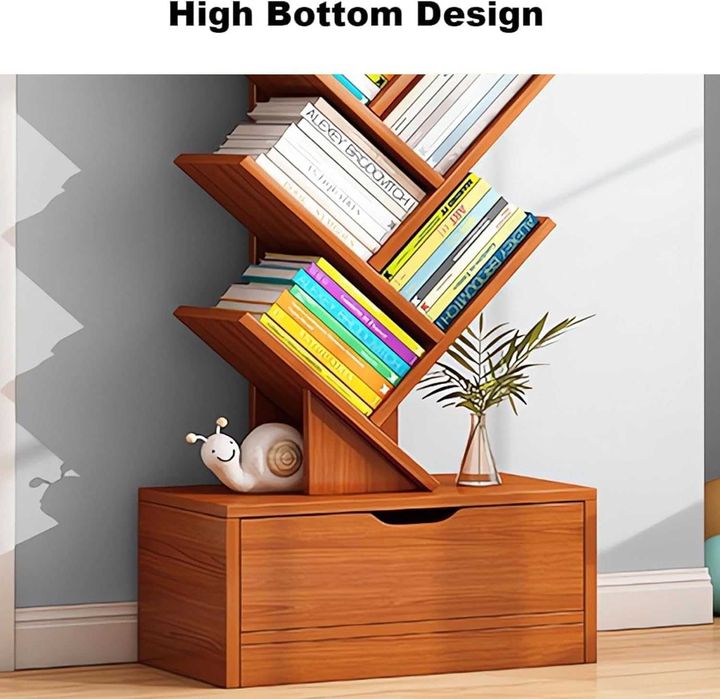 книжная полка на дереве, книжный шкаф на 8 полок