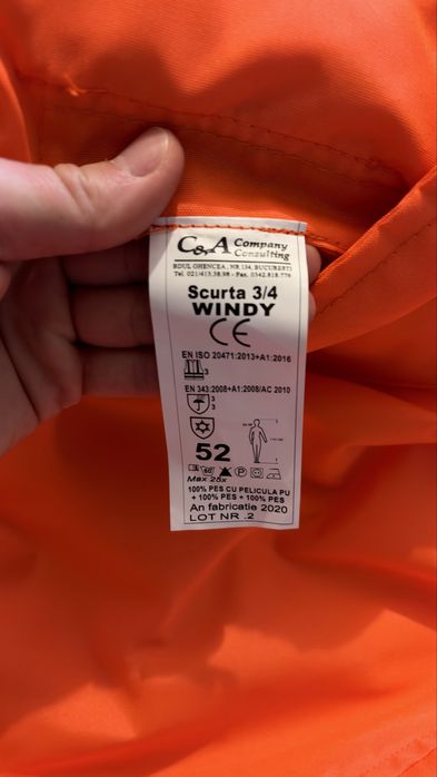 Geaca de protectie reflectorizanta