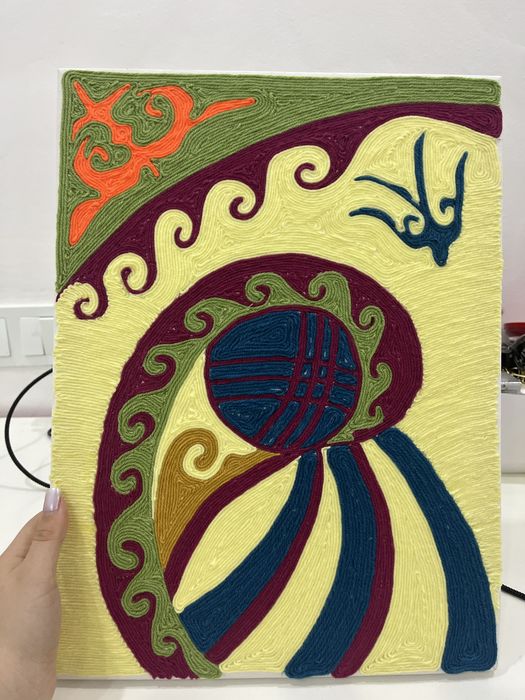 картина из ниток на холсте 30:40рр