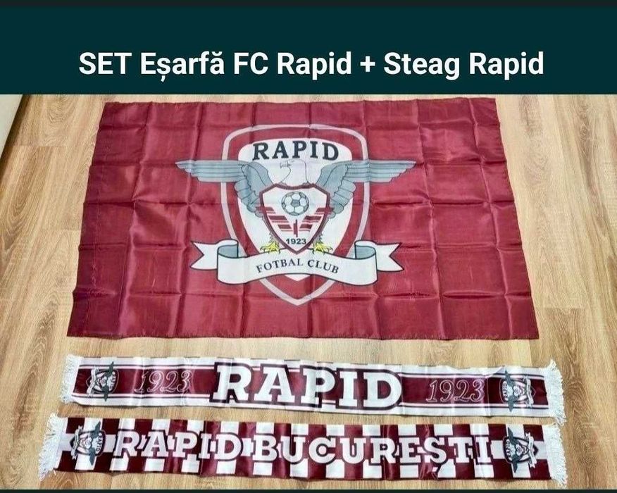 Steag FC Rapid + Eșarfă Rapid