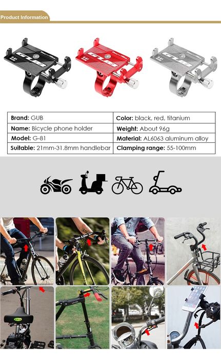 Suport telefon aluminiu prindere moto scuter ATV trotineta bicicleta