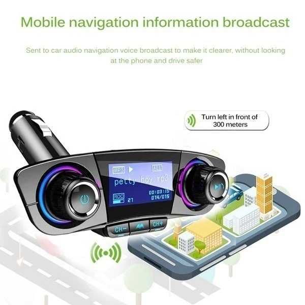 Adaptor Bluetooth auto FM MP3 cu USB, TF si AUX