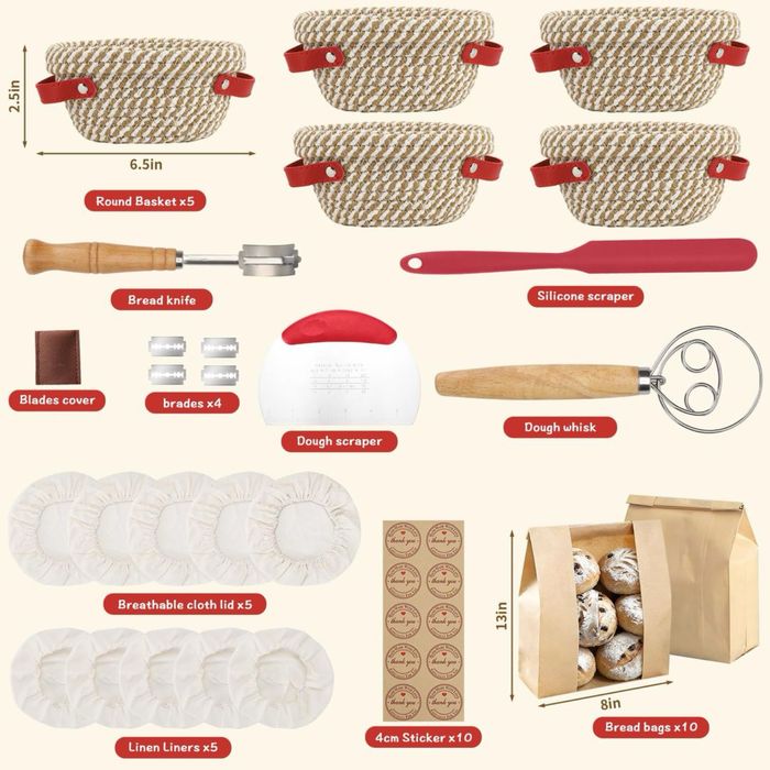 Set complet pentru paine cu maia - cosuri & accesorii