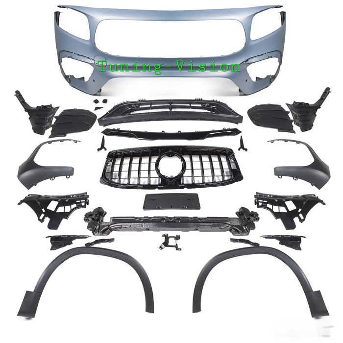 Предна броня AMG GLB X247 Решетка Panamericana вежди Калници