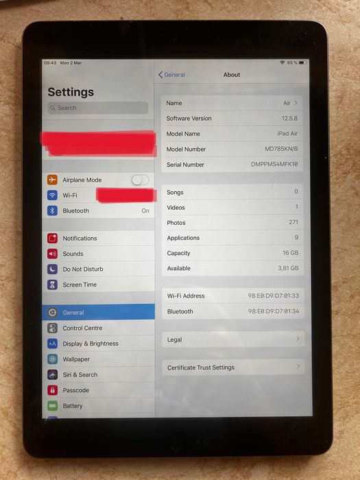iPad Air 16 GB Grey- Wi-Fi stare foarte buna