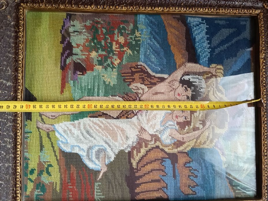 Tablou, goblen, copii in ploaie