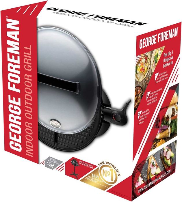 George Foreman Електрическо Барбекю, Скара 2в1, 2400W, Стойка