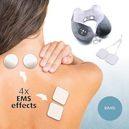 Масажна възглавница за врат Prorelax EMS Trio, батерии, с  2 електрода