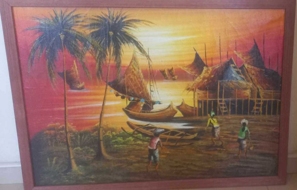 Картина от Бали, Индонезия и Картина на В. Славчев