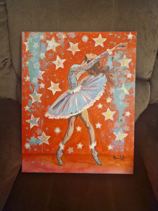 Vand tabloul "Balerina" pictat manual si semnat de Alina Manole