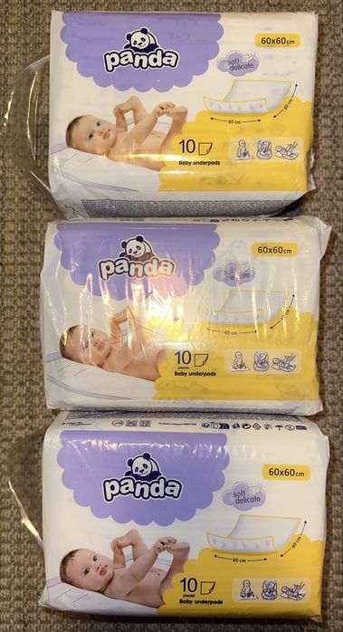 Aleze absorbante Panda 60x60 cm, 3 pachete