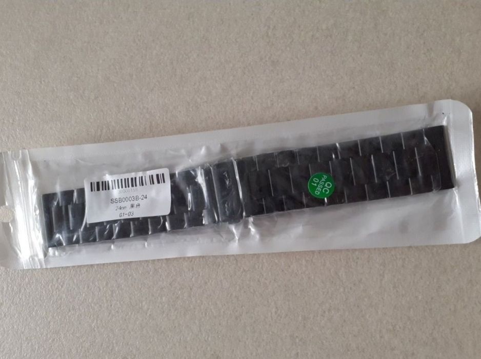 Curea ceas negru neagra gri metalica inox 24 24mm noua