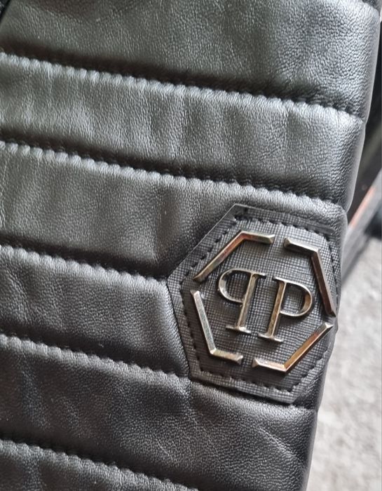 Philip Plein ,geaca nouă piele miel !Mărime 2xl si 3xl !!