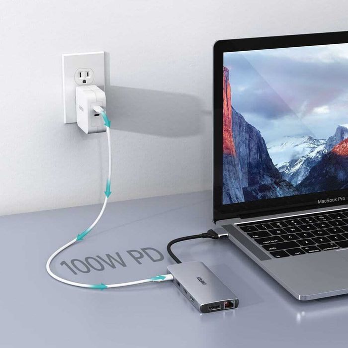 Macbook Choetech 12-in-1 USB-C Dual Multimedia Adapter мултифункц хъб