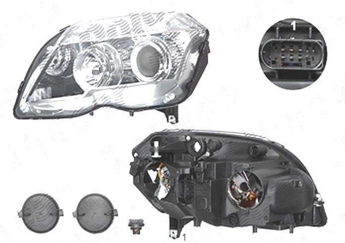 Far Mercedes Clasa Glk (X204), 10.2008-05.2012, fata, Stanga, H7+H7+PY21W+W5W+WY5W; electric; cu motor, Depo
