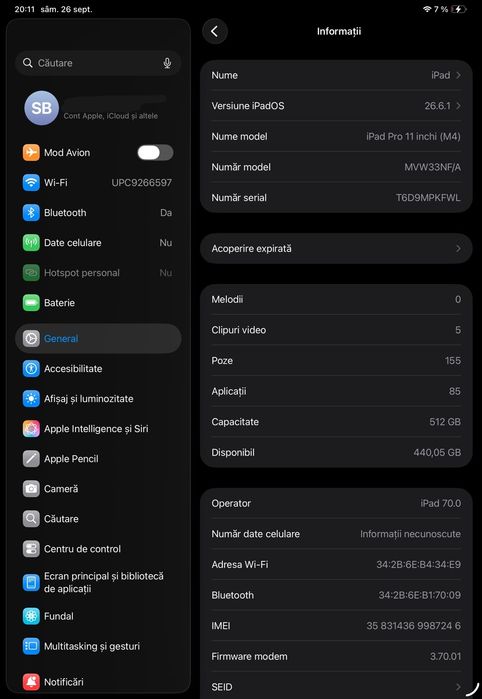 Apple iPad Pro 11-inch (M4) 512GB Wi-Fi + Cellular, Space Black, Impecabil, FullBox