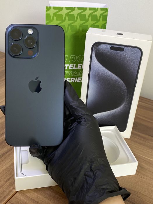 iPhone 15 Pro Max, 256 GB, Blue Titanium, Foarte bun, Cod produs: 7579