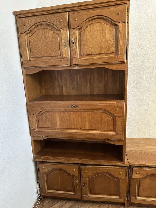 Mobila sufragerie/living, lemn masiv stejar+canapea+ 2 fotolii cadou