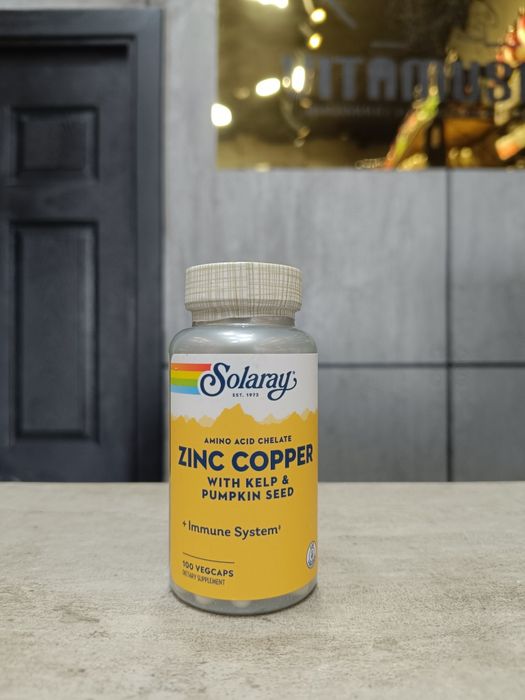 Solaray zinc copper with kelp & pumpkin seed 100 veg caps