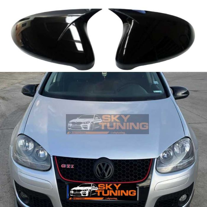 Капаци огледала Vw Golf Mk5 Batman Фолксваген Голф 5 мк5 батман капаци черен гланц