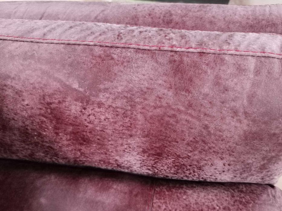 Червен кожен диван тройка - 100 % ест. кожа телешки бокс