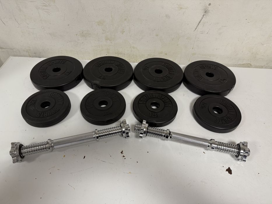 Gantere reglabile set 20 kg. Noi, 10 kg+10 kg=20 kg pret Promo 150 lei