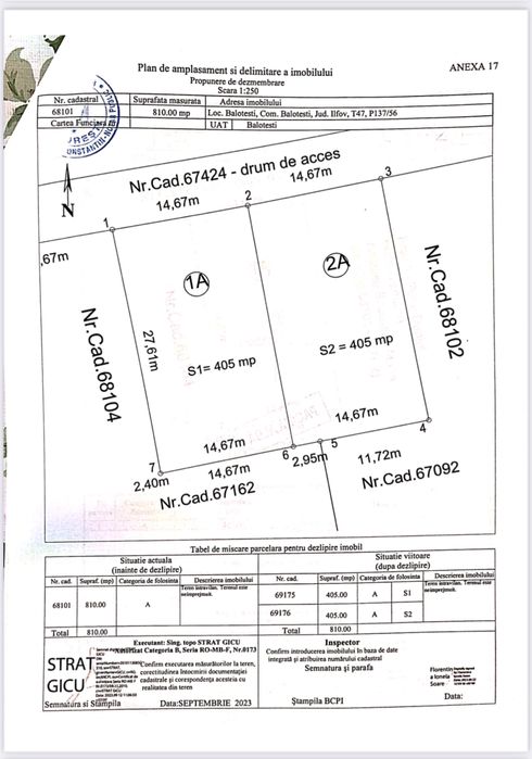 Vand teren intravilan suprafata 440 mp direct proprietar