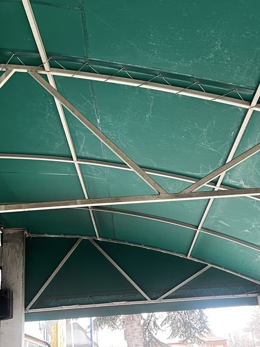 Метален навес с винилово покривало