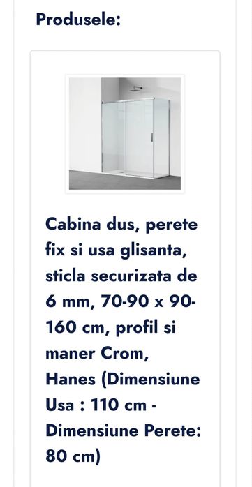 Cabina de dus nedespachetata