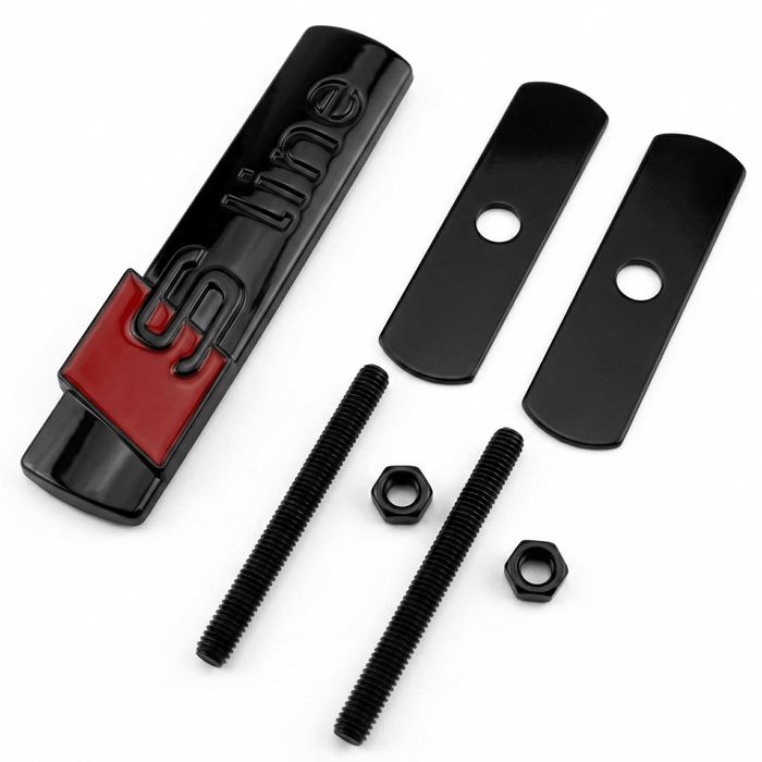 Emblema S line Grila Fagure Negru Lucios