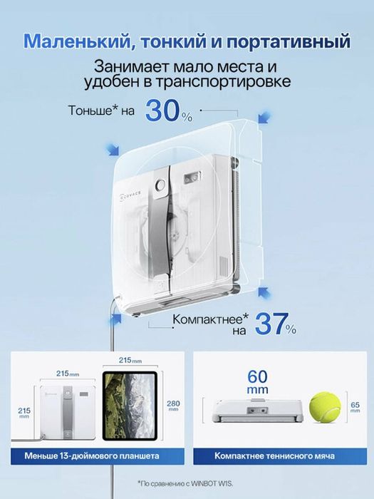 Робот-мойщик окон ECOVACS Winbot Mini, дистанционное управлениеРобот-м