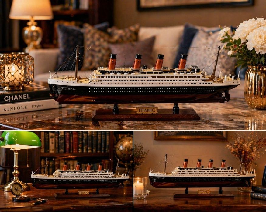 Сувенирная модель корабля "Титаник" с подсветкой (60 х 23 х 7 см) - оп