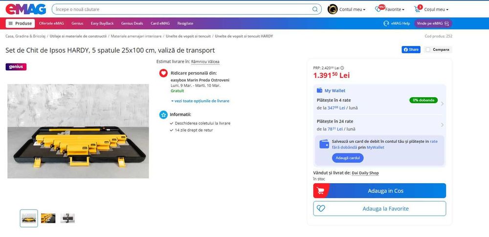 Set de Chit de Ipsos HARDY, 5 spatule 25x100 cm, valiză de transport