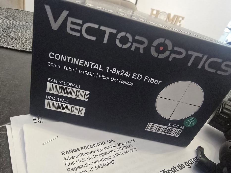 Luneta Goană/Dibuit Vector continental ED 1-8x24 iluminare fibră optică