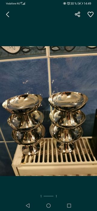 Set pahare portelan si inox