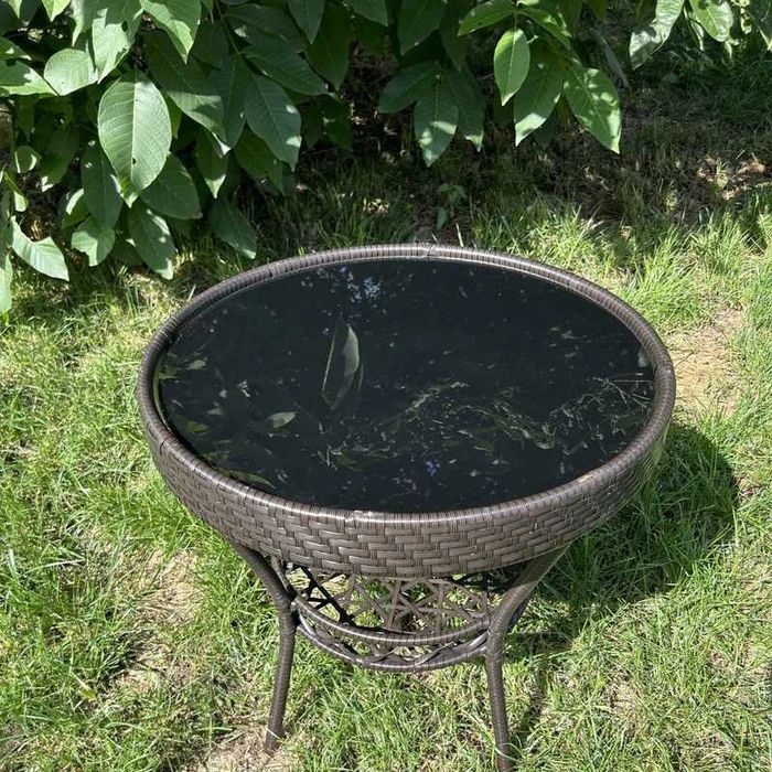 Луксозен комплект - Висящ Ратанов стол люлка + маса и 2 стола Relax 1