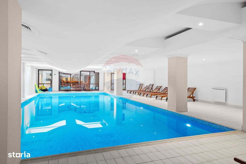 4 camere, semineu, piscina interioara, sauna. sala de sport, parcare