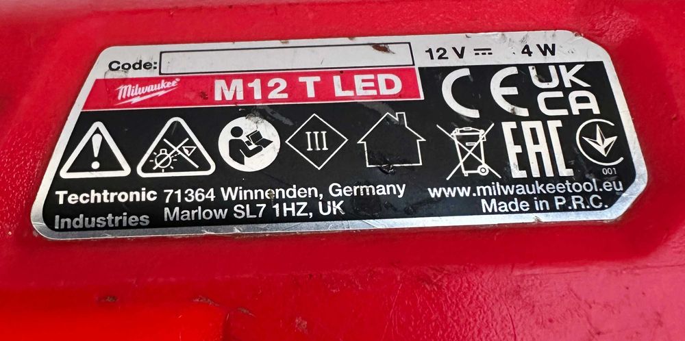 Milwaukee M12 T LED - Лед Фенер 12V