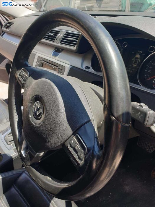 Volan din Piele in 3 Spite Fara Airbag Volkswagen Passat B7 2010 - 2015 [Q3666]