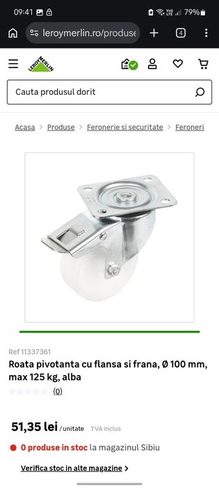 5 Roti mobila Max 125 kg/roata