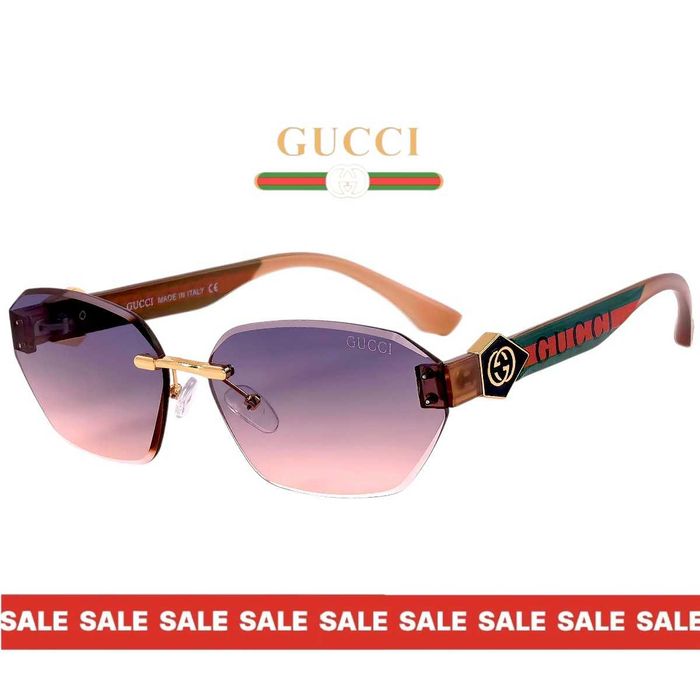 Gucci Fens 2027 Дамски слънчеви очила с цветна рамка и лого