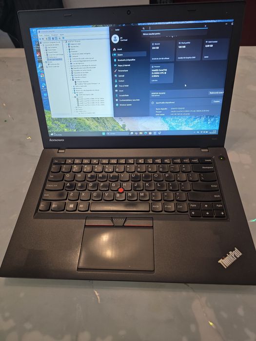 Laptop Lenovo T450, i5-5300, ram 8gb, ssd  250gb, bat 3h