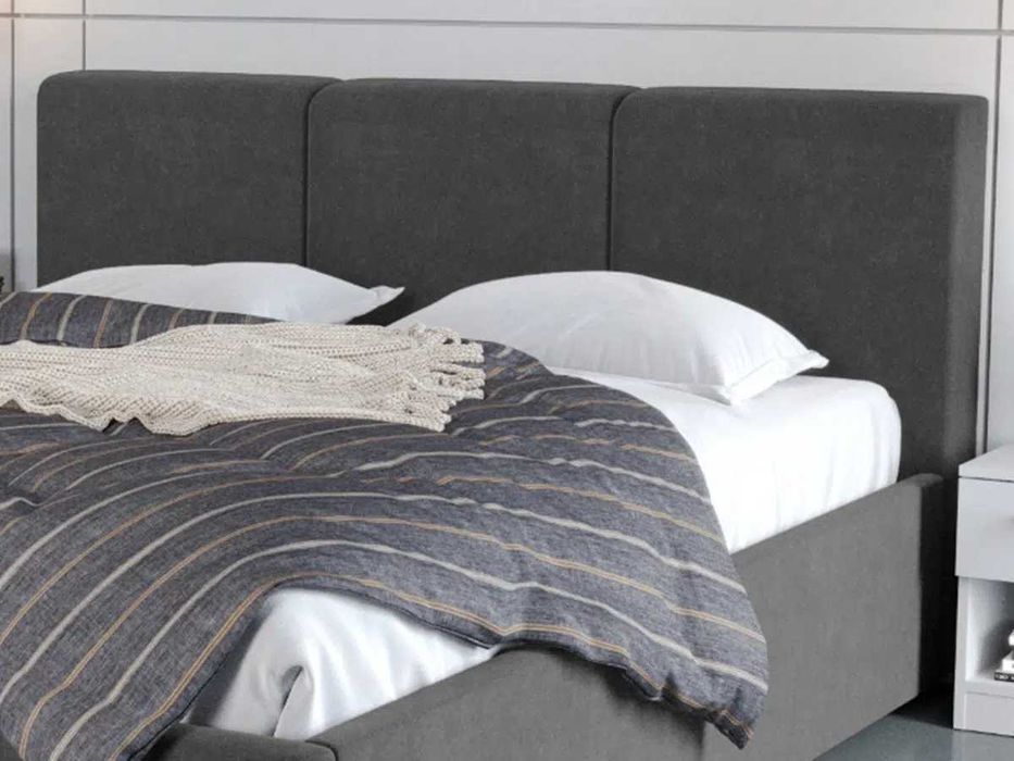 Pat Tapitat Avelis rabatabil si lada de depozitare Gri Antracit