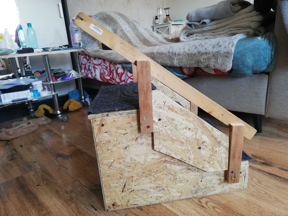 Scara lemn cu balustrada pentru animale de companie