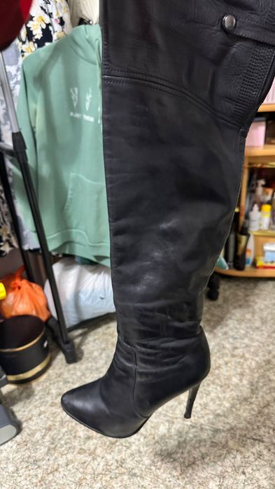 Сапоги ботфорты 37 размер кожаный